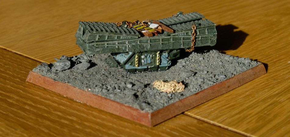 A Space Marine Rhino Bridgelayer custom