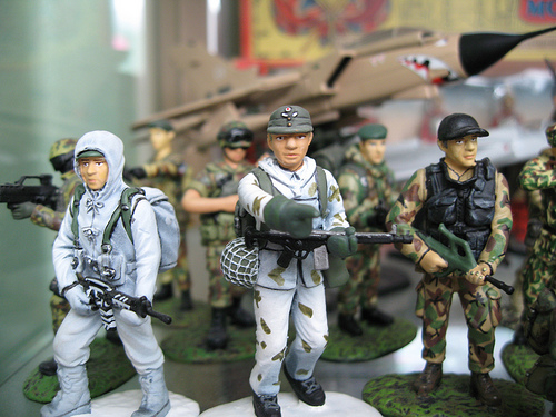 German &amp; Italian mountain Troops, Gulf War Tornado in background.