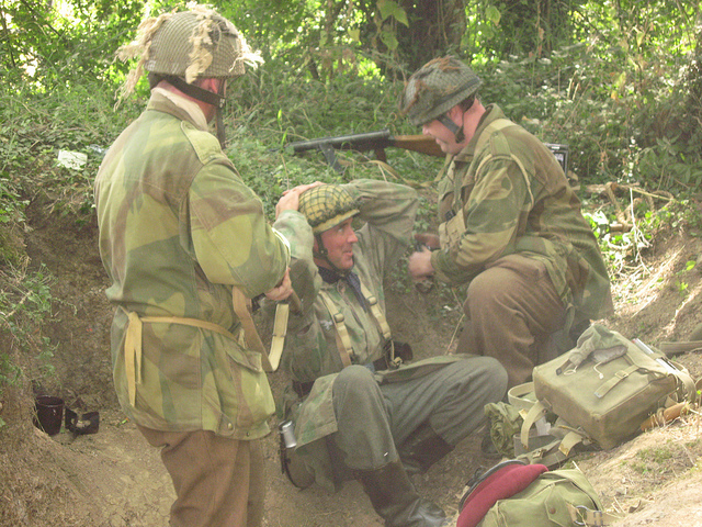 The Para's took two prisoners, one was 'shot' dead after trying to make a run for it, this guy kept his mouth shut during interrogation. The para's made a search of the dead guys pockets for useful 'intel' oh &amp; fags &amp; chocolate too!