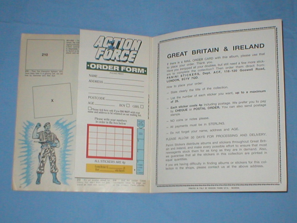 Action Force Panini sticker album last page with order form.JPG